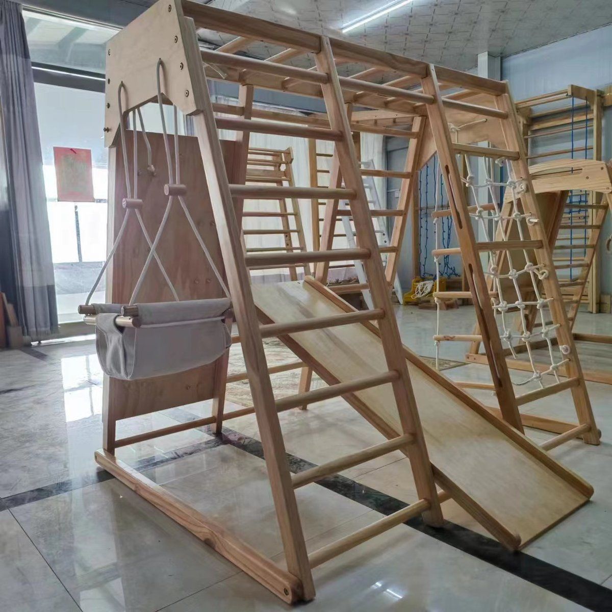 Kids Climbing Frame with Slide, Swing and Rock Climbers (150 cm by 117 cm)