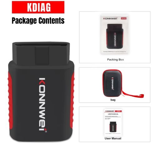 KONNWEI KDIAG Full System Professional OBDII Scanner
This is a professional Bluetooth OBDII diagnostic scanner that transforms your smartphone into a powerful full-system vehicle diagnostic tool.