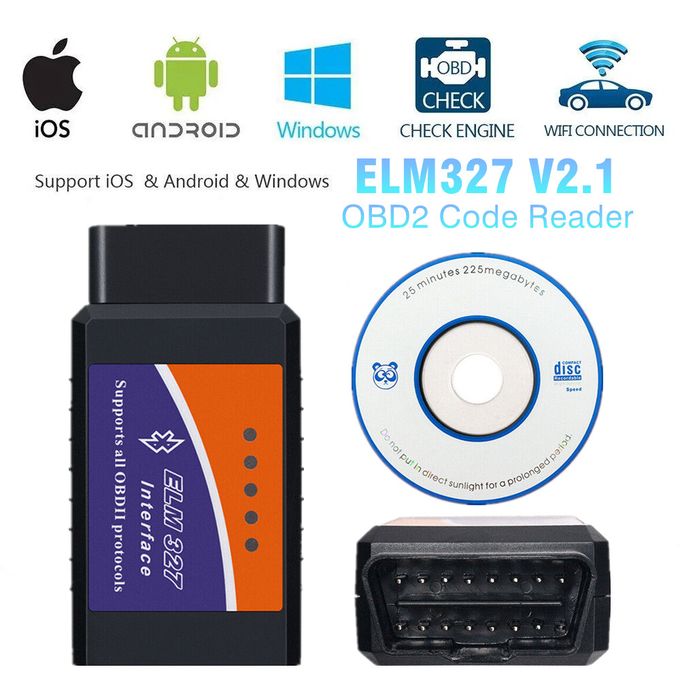 ELM327 OBD II Bluetooth Car Diagnostic Scanner
connects to your car and pairs with your smartphone, tablet, or PC via Bluetooth, allowing you  to easily read real-time car data, check fault codes
