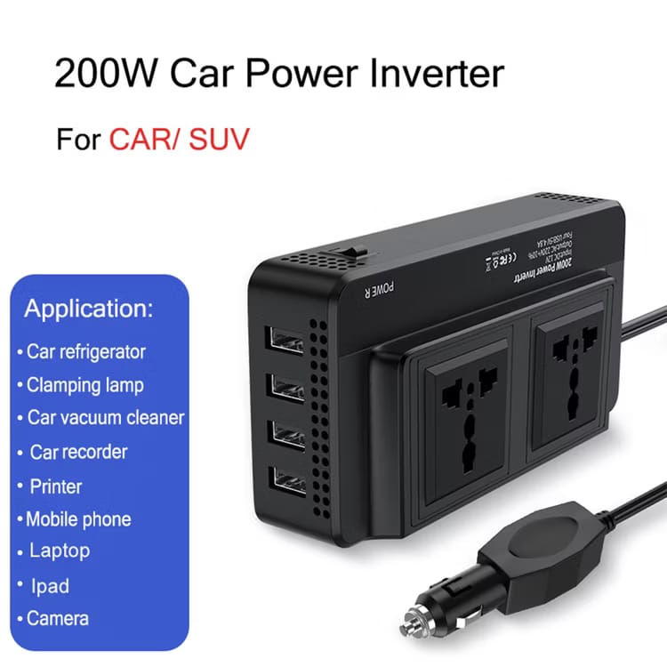 200W Car Power Inverter With Double Ports
Stay powered anywhere on the road with the 200W Car Power Inverter. This compact and efficient inverter converts your car’s 12V DC power into 220V AC