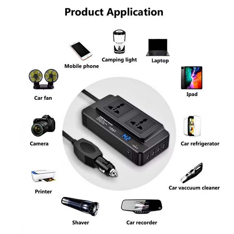 200W Car Power Inverter With Double Ports
Stay powered anywhere on the road with the 200W Car Power Inverter. This compact and efficient inverter converts your car’s 12V DC power into 220V AC