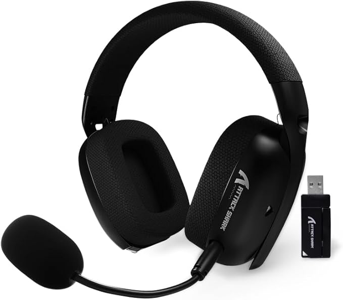 Attack Shark L80 Pro Wireless Gaming Headset | Bluetooth/2.4GHz Dual Mode | 7.1 Surround Sound | Noise Cancelling Mic | RGB LED | Long Battery Life | Pro Gaming Headphones