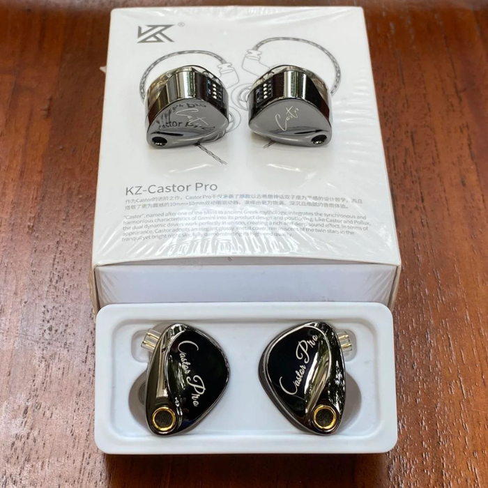 KZ Castor Pro In-Ear Monitors|No Mic | Advanced Hybrid Driver IEMs | Hi-Fi Earphones | Detachable Cable | Professional Audio | Audiophile Earbuds | Studio Monitor Headphones