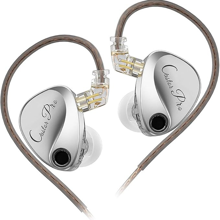KZ Castor Pro In-Ear Monitors|No Mic | Advanced Hybrid Driver IEMs | Hi-Fi Earphones | Detachable Cable | Professional Audio | Audiophile Earbuds | Studio Monitor Headphones