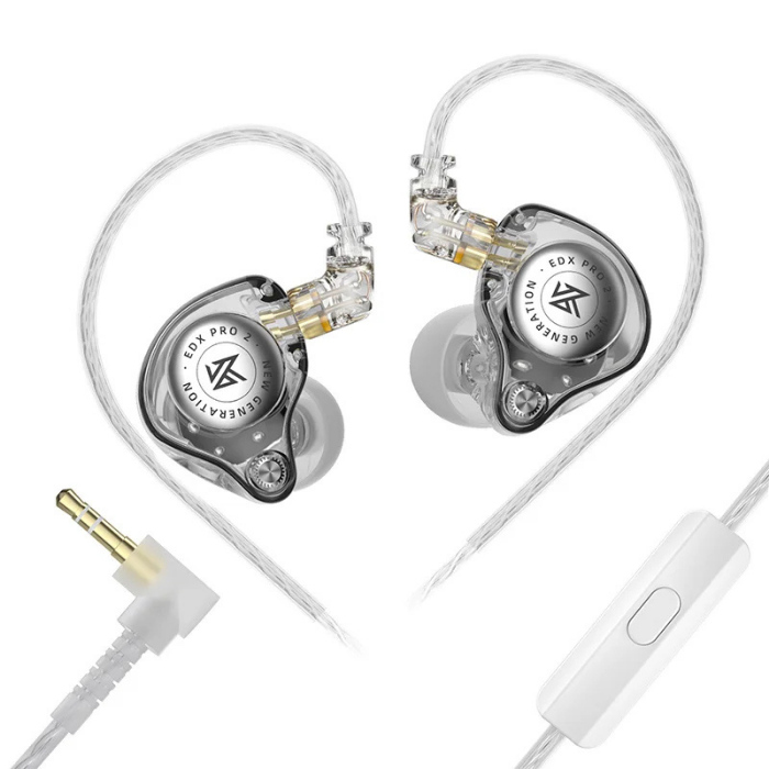 KZ EDX Pro 2 In-Ear Monitors (no mic) | Dynamic Driver IEMs | Hi-Fi Earphones | Detachable Cable | Professional Audio | Audiophile Earbuds | Studio Monitor Headphones
