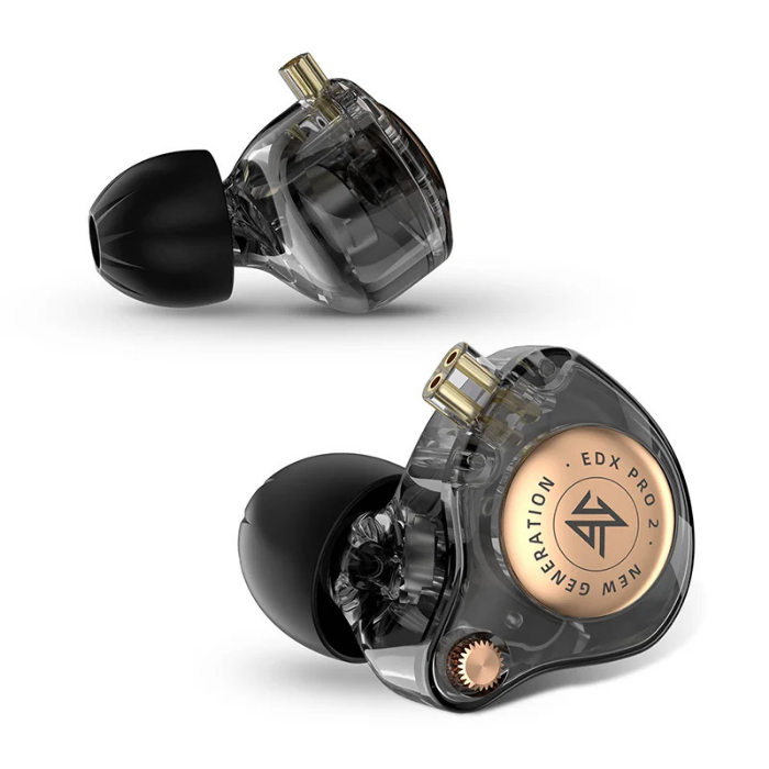 KZ EDX Pro 2 In-Ear Monitors (no mic) | Dynamic Driver IEMs | Hi-Fi Earphones | Detachable Cable | Professional Audio | Audiophile Earbuds | Studio Monitor Headphones