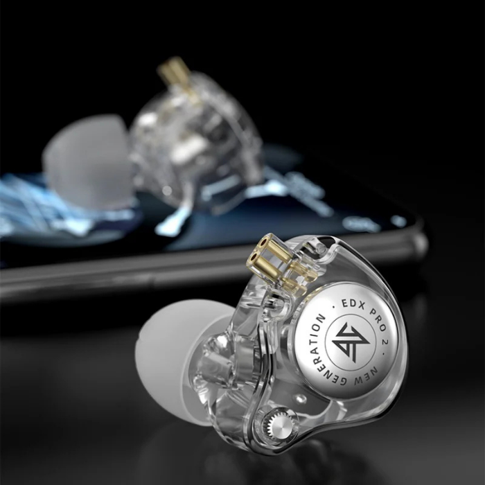 KZ EDX Pro 2 In-Ear Monitors (no mic) | Dynamic Driver IEMs | Hi-Fi Earphones | Detachable Cable | Professional Audio | Audiophile Earbuds | Studio Monitor Headphones