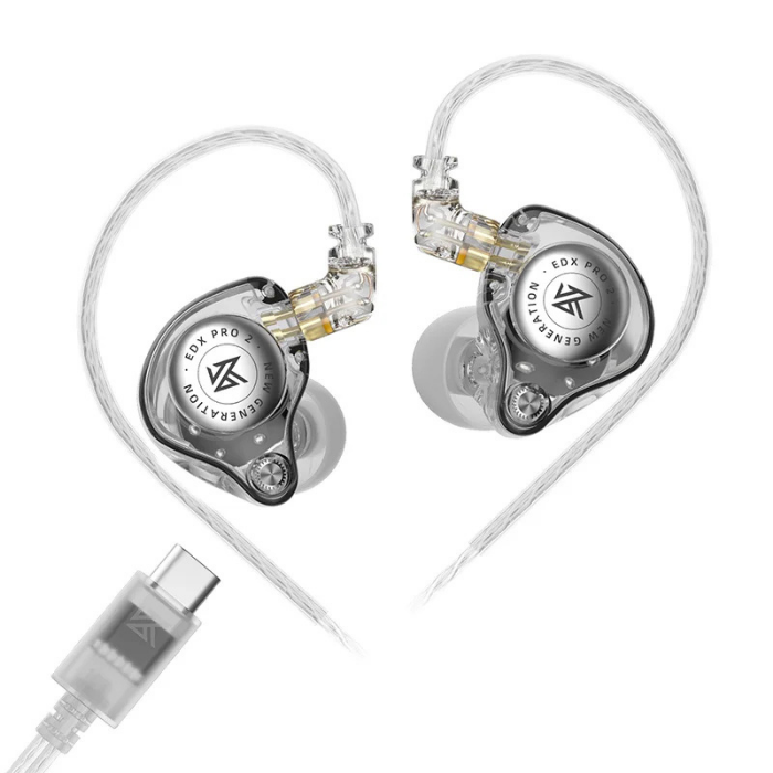 KZ EDX Pro 2 In-Ear Monitors (no mic) | Dynamic Driver IEMs | Hi-Fi Earphones | Detachable Cable | Professional Audio | Audiophile Earbuds | Studio Monitor Headphones