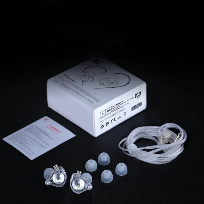 KZ EDX Pro 2 In-Ear Monitors (no mic) | Dynamic Driver IEMs | Hi-Fi Earphones | Detachable Cable | Professional Audio | Audiophile Earbuds | Studio Monitor Headphones