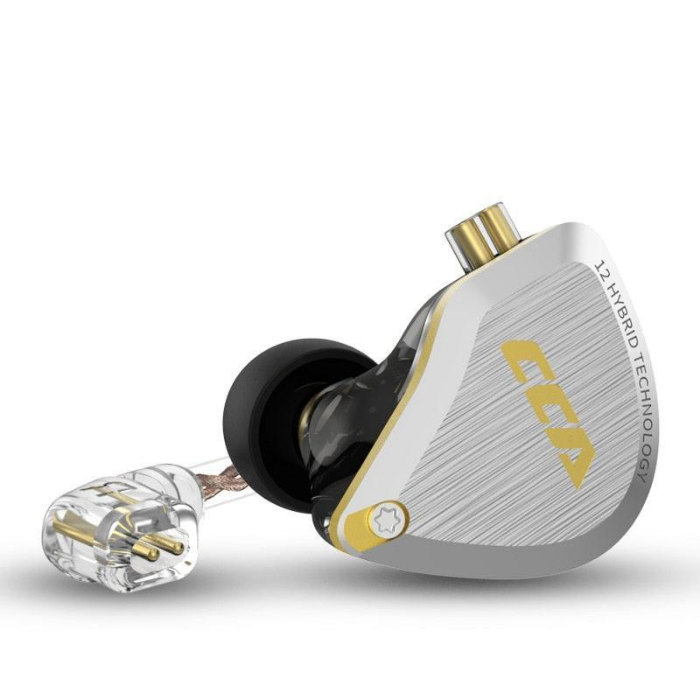 CCA C12 In-Ear Monitors (no mic) | Hybrid Driver IEMs | Hi-Fi Earphones | Detachable Cable | Professional Audio | Audiophile Earbuds | Studio Monitor Headphones