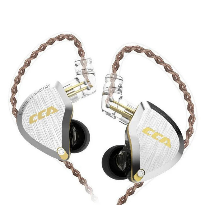 CCA C12 In-Ear Monitors (no mic) | Hybrid Driver IEMs | Hi-Fi Earphones | Detachable Cable | Professional Audio | Audiophile Earbuds | Studio Monitor Headphones