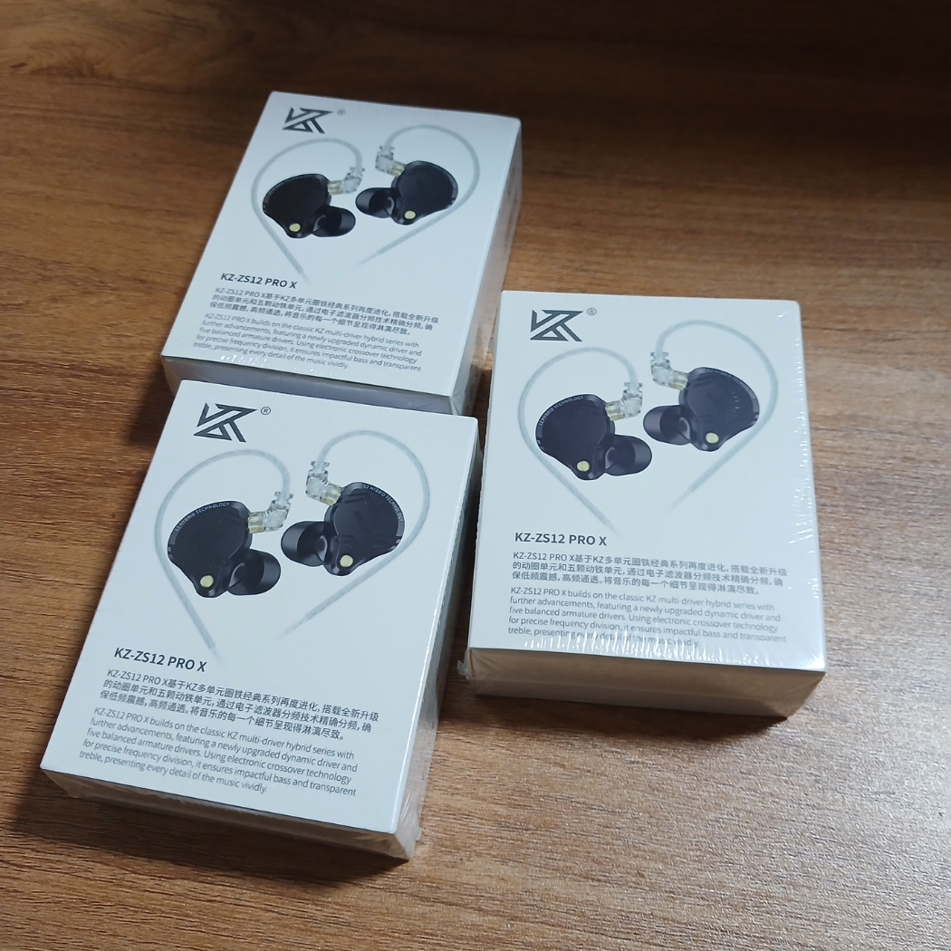 KZ ZS12 Pro X In-Ear Monitors | Hybrid Multi-Driver HiFi IEMs | Detachable Cable | Deep Bass & Harman-Inspired Tuning