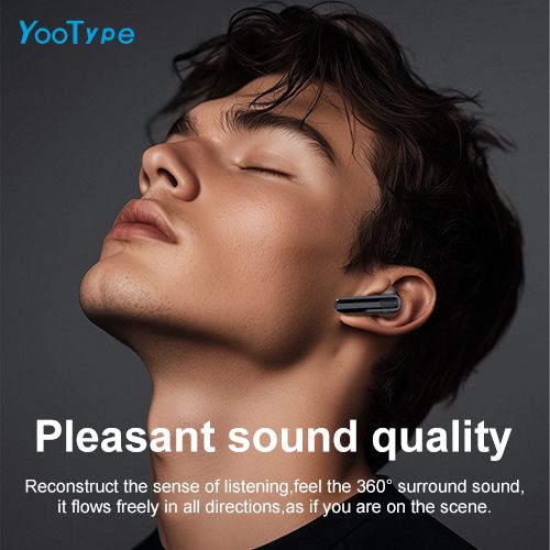 YooType S31 5.4 Wireless Headest Bluetooth Earphones,Stereo Earpods with Microphone Bass Noise Suppression In-Ear 300mAh Black 20 Hours Operation Black Suitable for ios Android and Windows