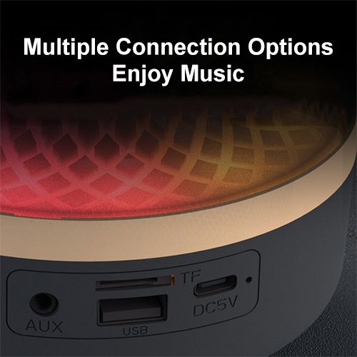 Portable Bluetooth Speaker YooType RGB Colorful Lights Wireless Soundbox Super High Bass Crystal Clear Stereo TWS USB TF Card AUX Support 360 Surround Sound Outdoor Party Home Black Gold