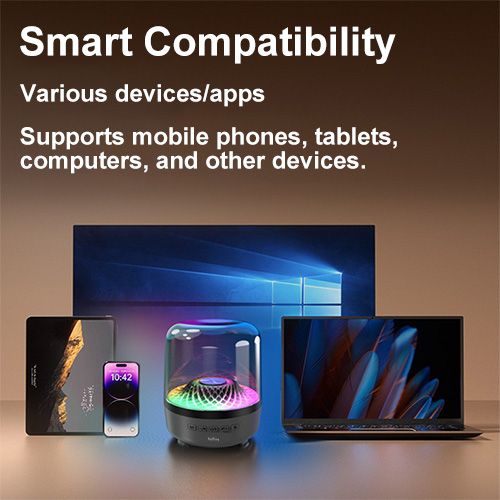 Portable Bluetooth Speaker YooType RGB Colorful Lights Wireless Soundbox Super High Bass Crystal Clear Stereo TWS USB TF Card AUX Support 360 Surround Sound Outdoor Party Home Black Gold