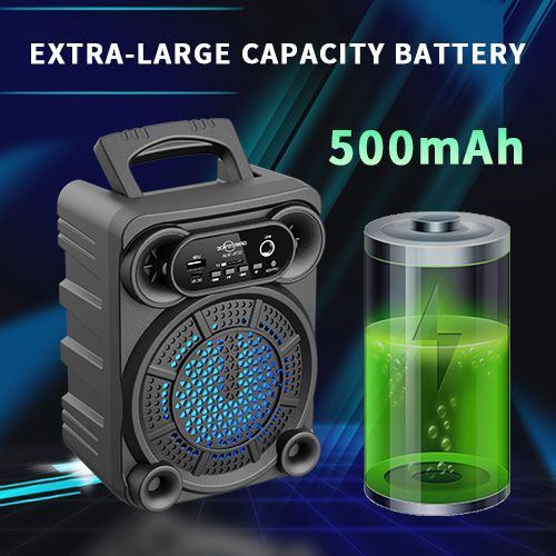 YooType GTS1638 Portable Wireless Bluetooth Speaker With Microphone FM Radio TWS USB Playback TF Card Sound Box Colorful Lights 500mAh 360 Surround Sound High-quality Black