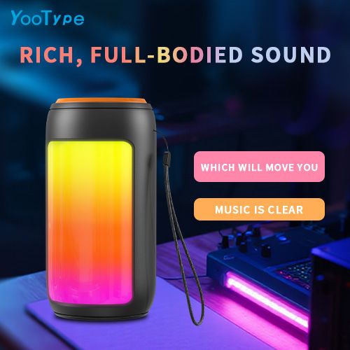 YooType GTS1731 Portable Bluetooth Wireless Speaker with FM Radio Colorful Lights USB TF Card Sound Box Surround Loudspeaker Subwoofer Wireless Speakers bluetooth speaker portable