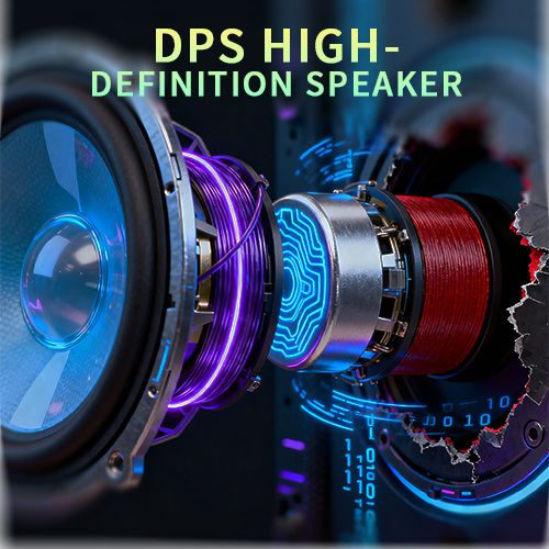 YooType GTS2165 Dual-Channel Stereo Speaker Portable Wireless Bluetooth Speaker with FM Radio TWS USB Playback TF Card Sound Box 800mAh Colorful Light 360 Surround Sound High-quality Black