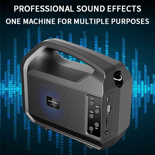 YooType GTS2040 Solar Charging Speakers Portable Wireless Bluetooth Speaker with Emergency Light Flashlight & Solar Panel & FM Radio TWS USB Playback TF Card Sound Box 1200mAh Waterproof Design Black