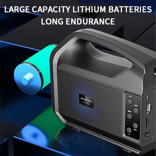 YooType GTS2040 Solar Charging Speakers Portable Wireless Bluetooth Speaker with Emergency Light Flashlight & Solar Panel & FM Radio TWS USB Playback TF Card Sound Box 1200mAh Waterproof Design Black