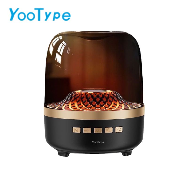 Portable Bluetooth Speaker YooType RGB Colorful Lights Wireless Soundbox Super High Bass Crystal Clear Stereo TWS USB TF Card AUX Support 360 Surround Sound Outdoor Party Home Black Gold