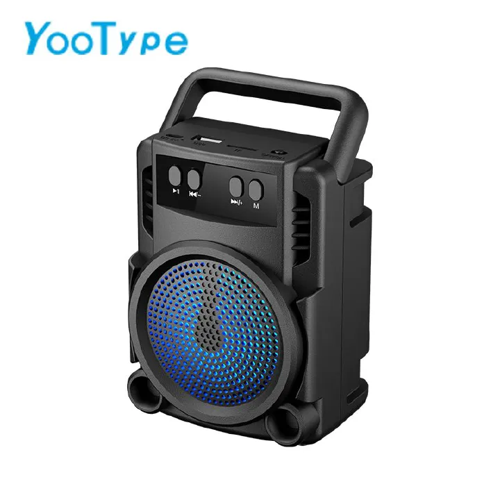 YooType GTS1360 Portable Bluetooth Speaker Wireless Speakers 5W Power with FM Radio TWS USB Playback TF Card Sound Box 500 mAh 360 Surround Sound High-quality Black