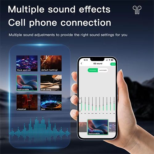 YooType E11 Touch Screen Wireless Earphones Color Display Smart ANC Noise Cancelling Bluetooth Earbuds HD Voice Call Deep Bass Stereo Sound Wireless Charging Case 36H Playtime for iOS Android Phones