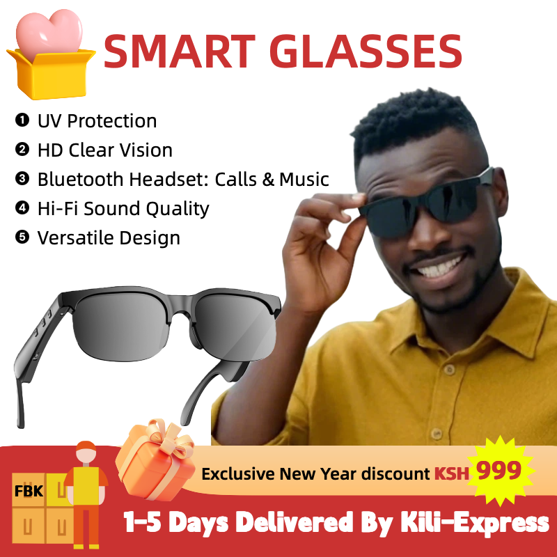 YooType YJ-02 Smart Glasses Wireless Bluetooth 5.3 Calling Music Playback Voice Assistant Remote Control Built-in Mic & Open Ear Speakers IPX4 Waterproof Sunglasses Comfortable and Secure Fit