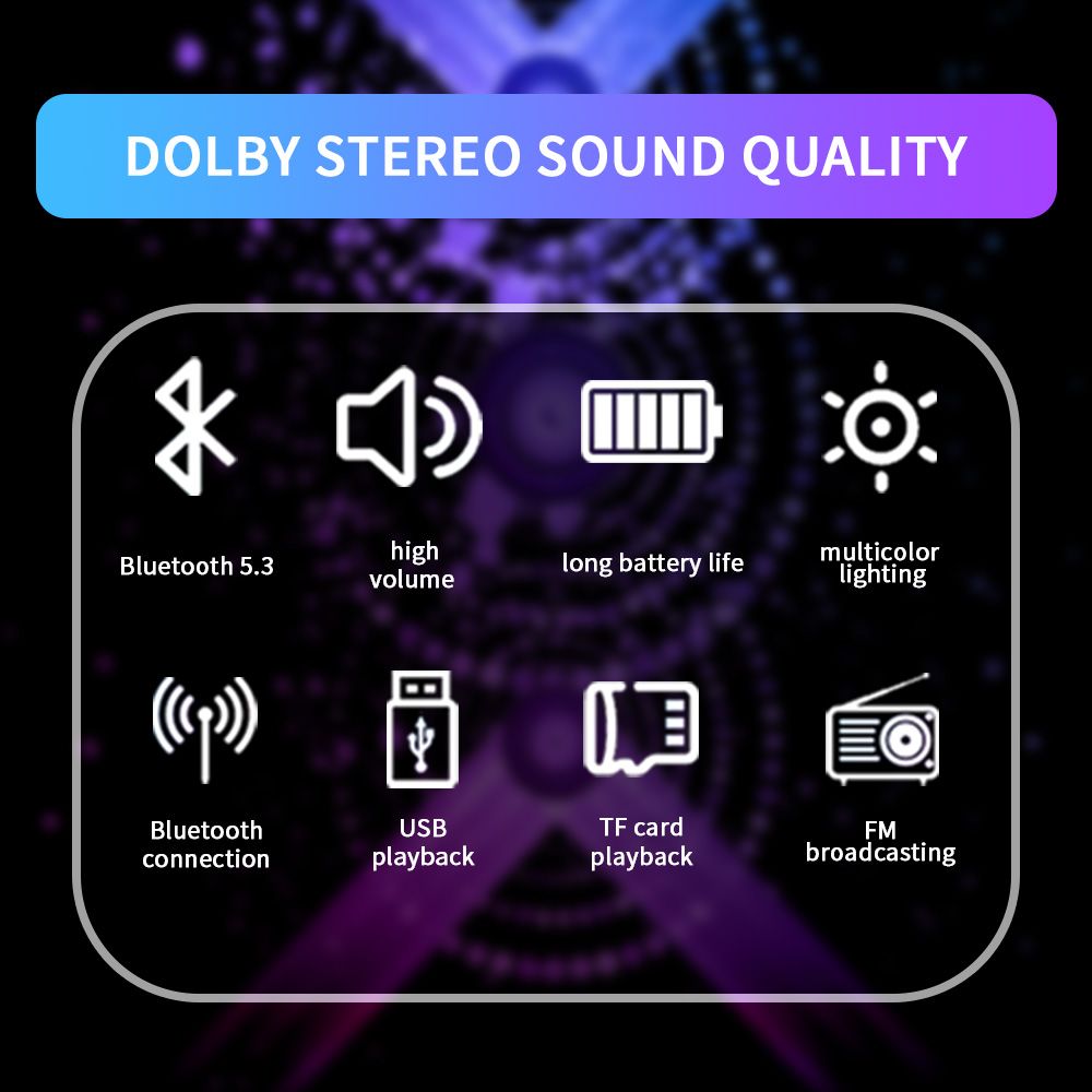 YooType GTS2422 Portable Bluetooth Speaker with Phone Holder Stand, 5W Wireless Speaker with FM Radio, TWS, USB/TF Card Playback, 360 Surround Sound, Black