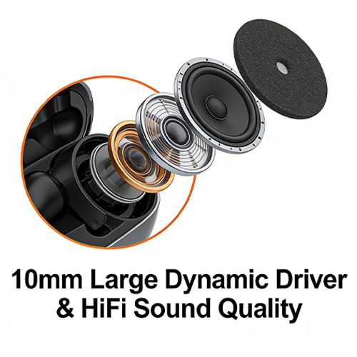 Wireless Earbuds YooType K60 Bluetooth 5.4 Earphones Hi-Fi Stereo Music Smart Noise Cancelling Pain-Free Comfortable Wear Mini Portable Invisible Headphones for Sport Gaming All iOS Android Phones