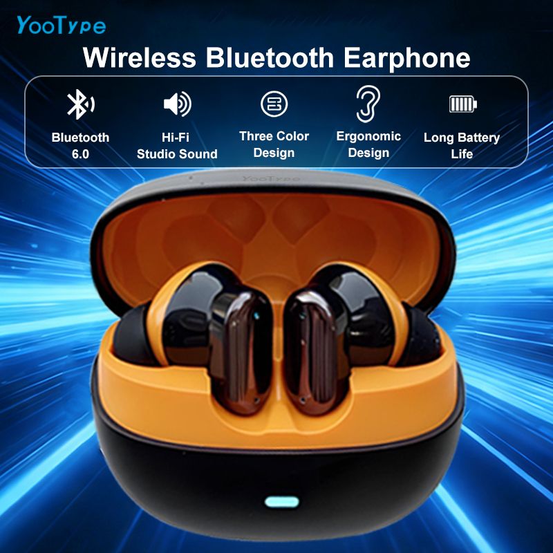 Wireless Earbuds YooType K60 Bluetooth 5.4 Earphones Hi-Fi Stereo Music Smart Noise Cancelling Pain-Free Comfortable Wear Mini Portable Invisible Headphones for Sport Gaming All iOS Android Phones
