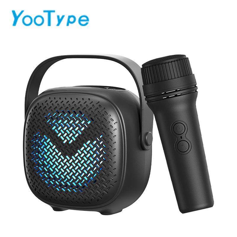 Portable Karaoke Speaker YooType GTS1941 Wireless Microphone RGB LED Lights High Bass Bluetooth Soundbox TWS USB TF Support Outdoor Party Speaker Home Entertainment Long Battery Life Crystal Clear Sou