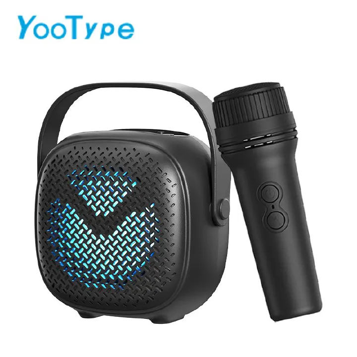 Portable Karaoke Speaker YooType GTS1941 Wireless Microphone RGB LED Lights High Bass Bluetooth Soundbox TWS USB TF Support Outdoor Party Speaker Home Entertainment Long Battery Life Crystal Clear Sou