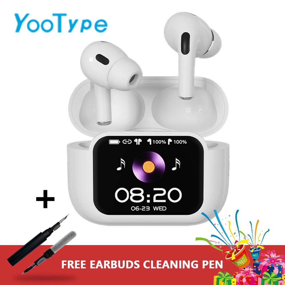 Wireless Earbuds YooType E11 Color Touch Screen ANC Bluetooth Earphones Smart Noise Cancelling Sport Gaming Stereo Music Headset IPX5 Waterproof with Mic Long Battery Life for All iOS Android Phones
