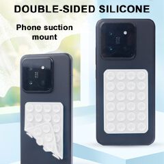 Portable Double-Sided Silicone Suction Cup Phone Holder, Non-Slip Hands-Free Suction Mount Sticker for Cell Phone Case, Compatible with iPhone, Android, Great for Mirror, Glass, Shower, Car