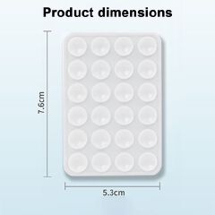 Portable Double-Sided Silicone Suction Cup Phone Holder, Non-Slip Hands-Free Suction Mount Sticker for Cell Phone Case, Compatible with iPhone, Android, Great for Mirror, Glass, Shower, Car