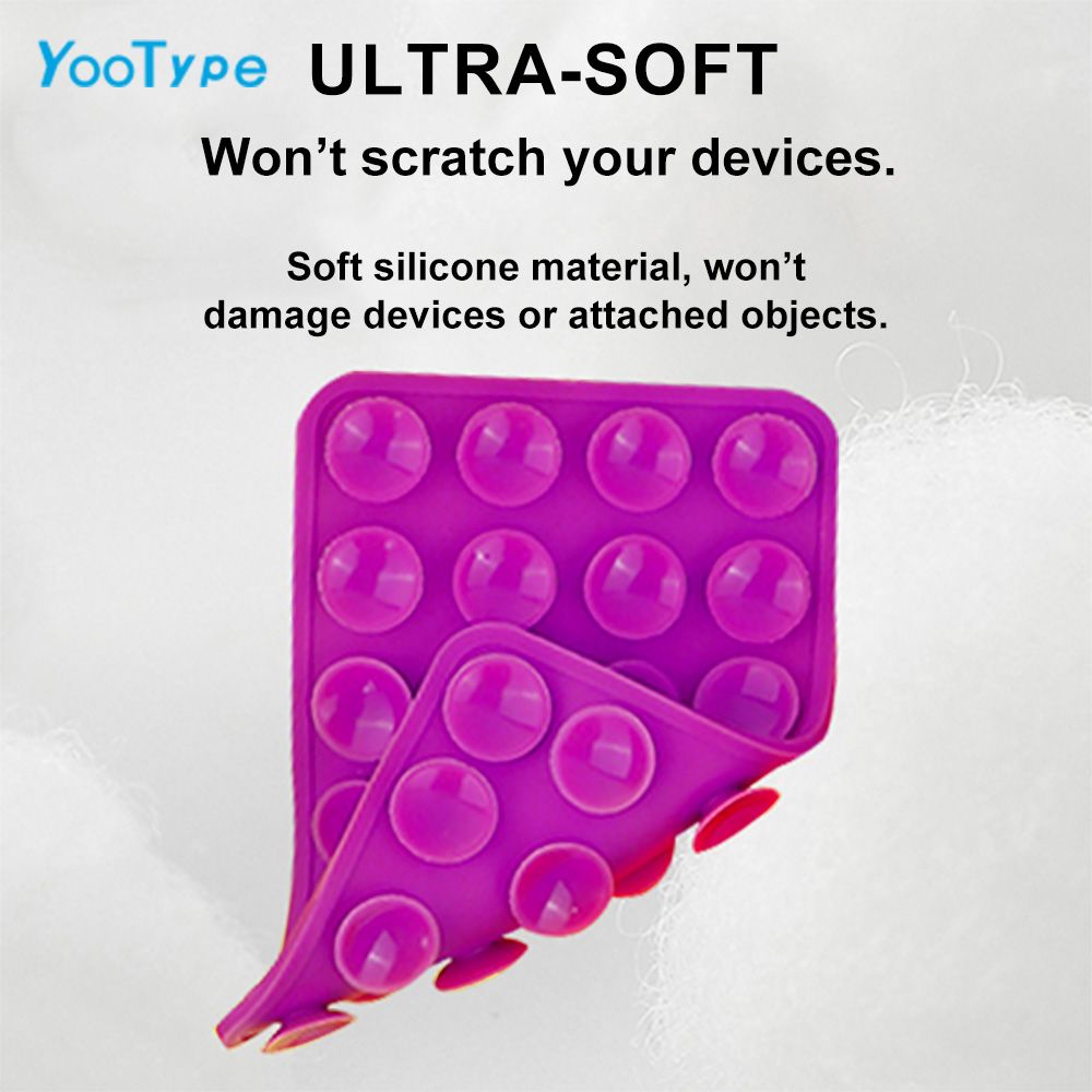 Portable Double-Sided Silicone Suction Cup Phone Holder, Non-Slip Hands-Free Suction Mount Sticker for Cell Phone Case, Compatible with iPhone, Android, Great for Mirror, Glass, Shower, Car