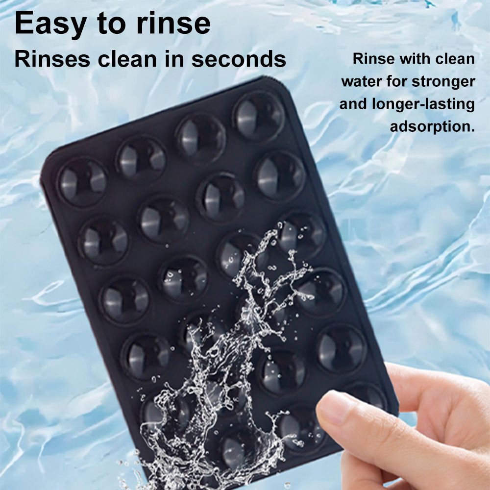 Portable Double-Sided Silicone Suction Cup Phone Holder, Non-Slip Hands-Free Suction Mount Sticker for Cell Phone Case, Compatible with iPhone, Android, Great for Mirror, Glass, Shower, Car