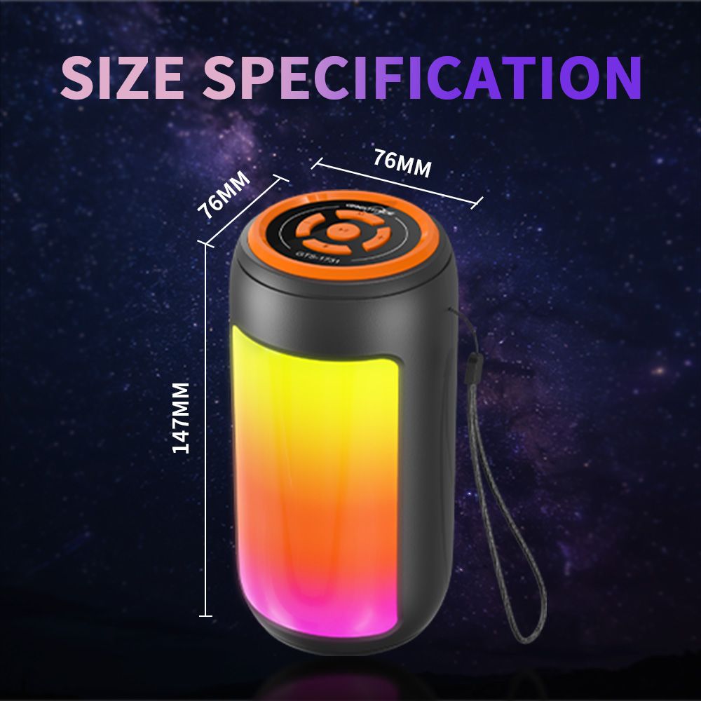 YooType GTS1731 Portable Bluetooth Wireless Speaker with FM Radio Colorful Lights USB TF Card Sound Box Surround Loudspeaker Subwoofer Wireless Speakers bluetooth speaker portable