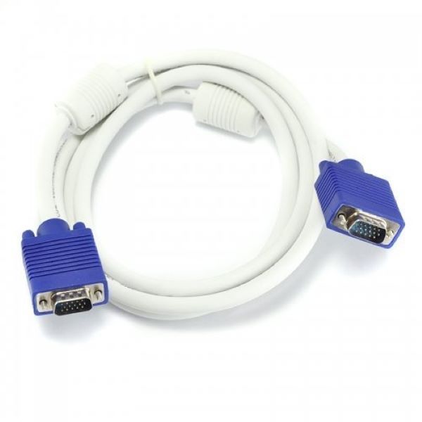 Original white HD 1080P VGA to VGA Cable 1.5M – Male to Male Video Extension for Laptop, PC, TV Box, Monitor & Projector