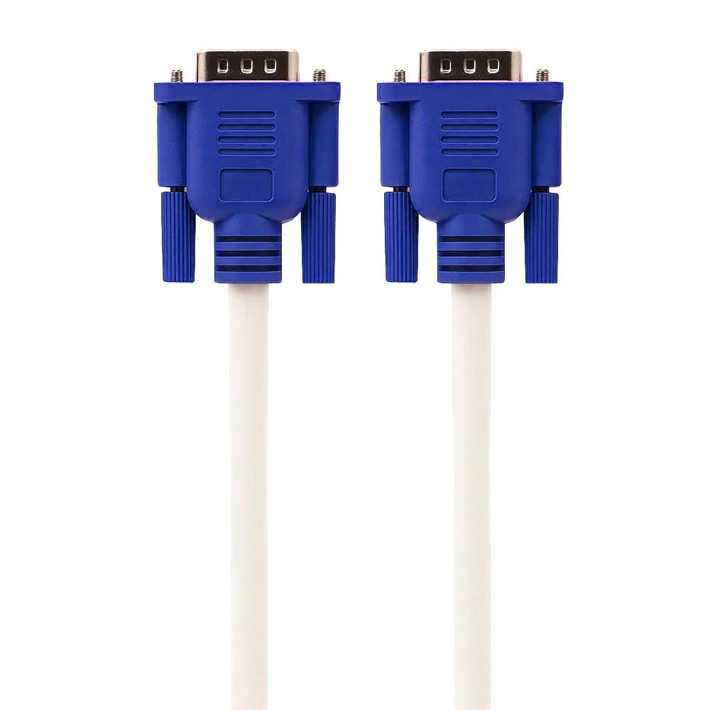 Original white HD 1080P VGA to VGA Cable 1.5M – Male to Male Video Extension for Laptop, PC, TV Box, Monitor & Projector