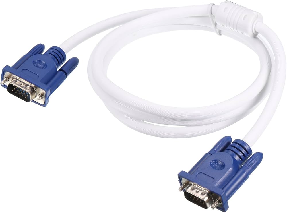 Original white HD 1080P VGA to VGA Cable 1.5M – Male to Male Video Extension for Laptop, PC, TV Box, Monitor & Projector