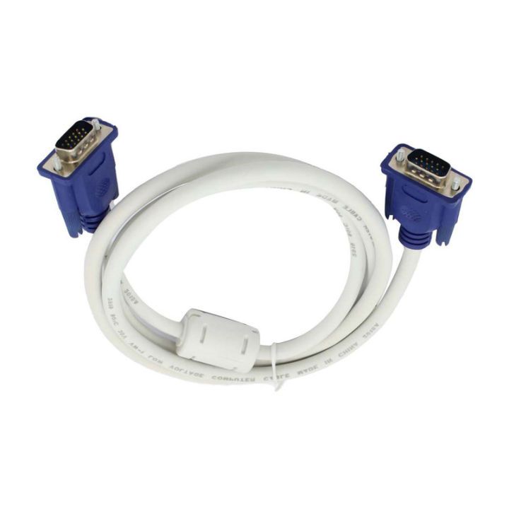 Original white HD 1080P VGA to VGA Cable 1.5M – Male to Male Video Extension for Laptop, PC, TV Box, Monitor & Projector