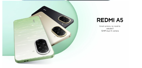 Latest Arrival !!! Redmi A5 Display 6.88" inch - 4GB + 128GB, Dual SIM ,32MP Main Camera, 8MP Front Camera , 5200mAh Battery , Side Fingerprint Sensor , USB Type-C Phones SmartPhone Phones