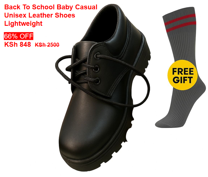 BACK TO SCHOOL SHOES UNISEX, DURABLE SCHOOL LEATHER SHOES WITH FREE PAIR OF SOCKS, COMFORTABLE & LONG-LASTING FOOTWEAR FOR STUDENTS