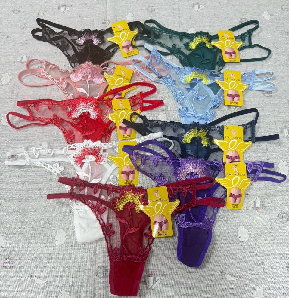 Branded Lace Thong Panties – Women’s Clothing – Underwear