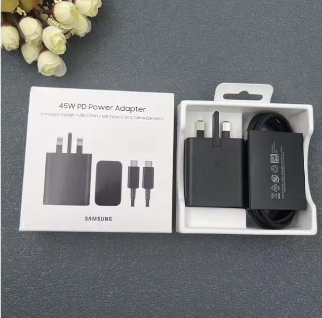 Samsung 45 Watts Super Fast Type C To C Charger For Galaxy, A05s, A15, A14,A35, A55, A34, A54, A06, A16, A26,A36, A56, A57, A37,S20 Plus,S20 Ultra,S21 +, S21 Ultra, S22, A07, A17, S24 Ultra, S25 Ultra