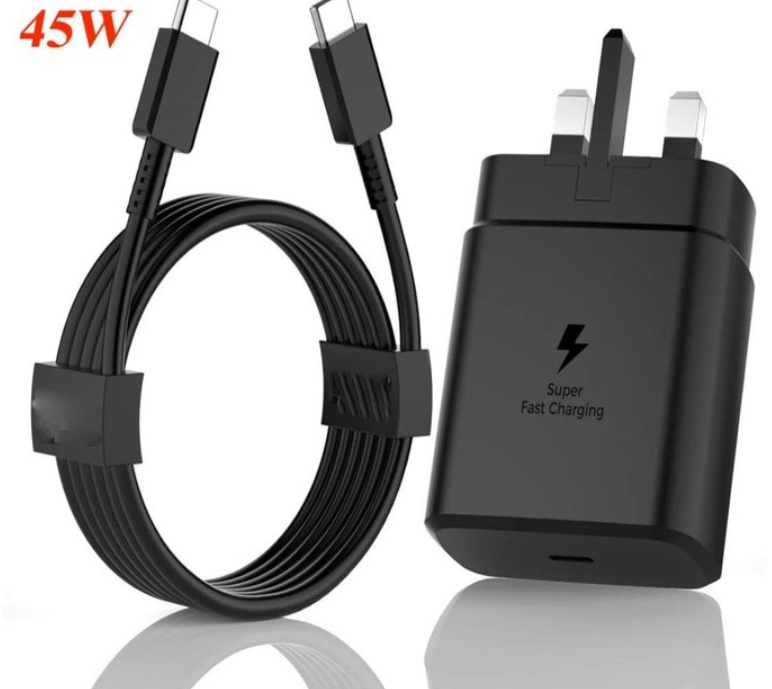 Samsung 45 Watts Super Fast Type C To C Charger For Galaxy, A05s, A15, A14,A35, A55, A34, A54, A06, A16, A26,A36, A56, A57, A37,S20 Plus,S20 Ultra,S21 +, S21 Ultra, S22, A07, A17, S24 Ultra, S25 Ultra