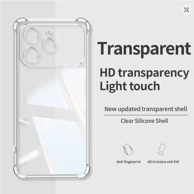 Tecno Spark 40 Cover Transparent, Clear And Colorless Unique And Stylish Heavy Duty Protection Comfortable Grip Phone Case/ Cover