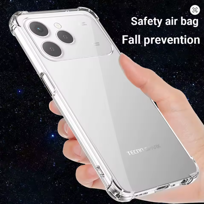 Tecno Spark 40 Cover Transparent, Clear And Colorless Unique And Stylish Heavy Duty Protection Comfortable Grip Phone Case/ Cover